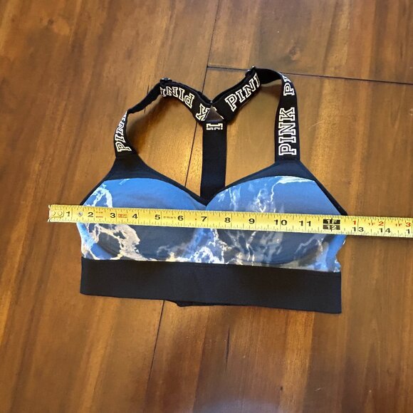 Victoria's Secret Pink Ultimate T-Back Push-Up Sports Bra Black Blue Size XS - Picture 15 of 15